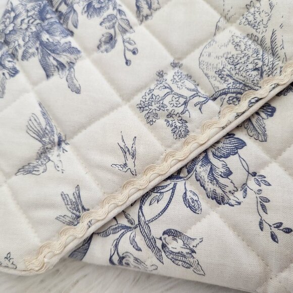 Vtg Eximious London Excellent Distinguished Emine Blue Toile Case‎ Makeup Pouch - Picture 10 of 16
